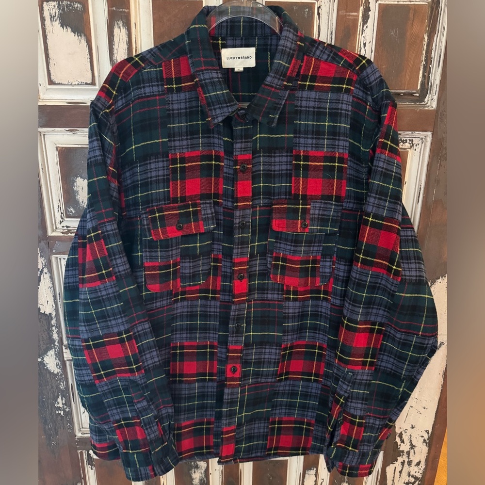Lucky Plaid Cloud Soft Flannel Patchwork Shirt- s… - image 4